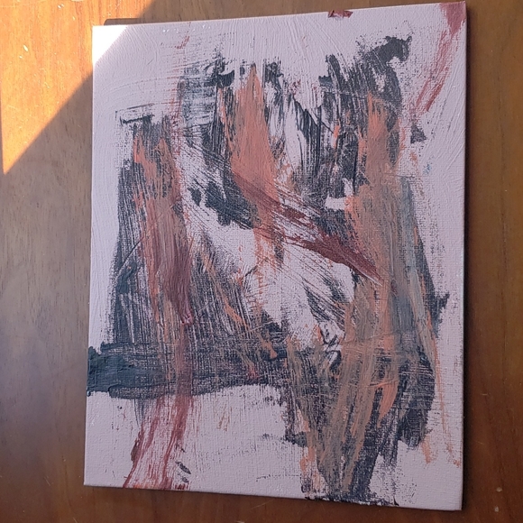 Handmade Abstract Acrylic Painting on Canvas Board- bold action painting! - Picture 4 of 4